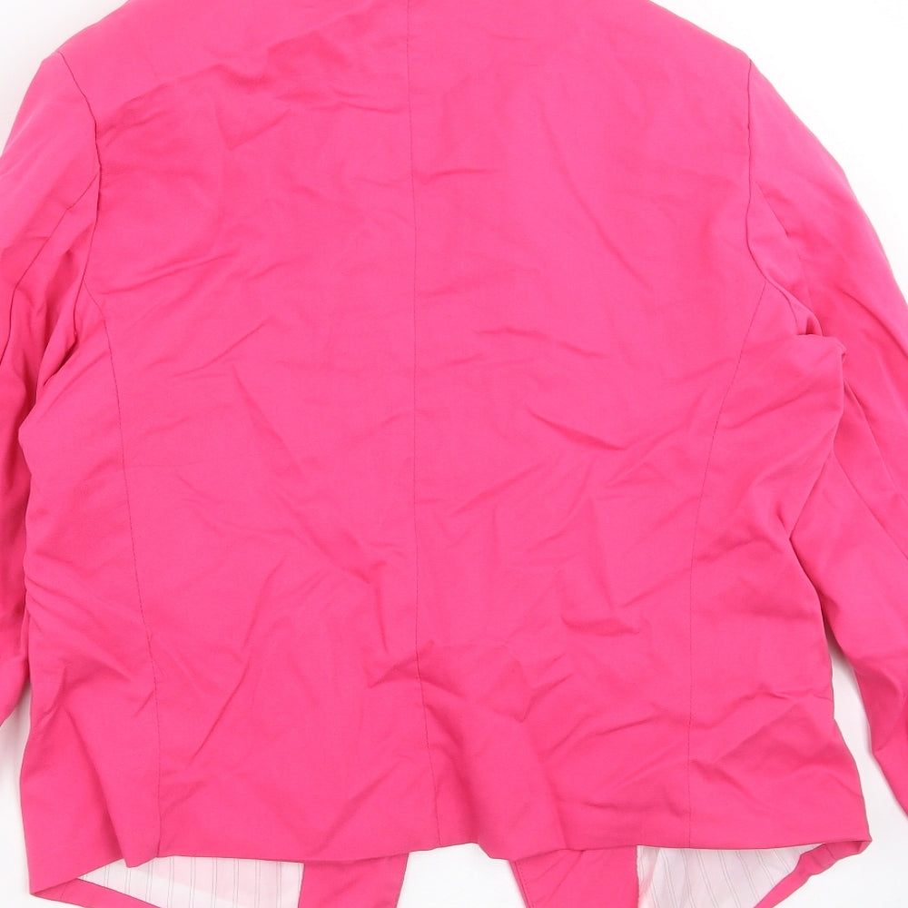 Bonidie Womens Pink   Jacket Blazer Size 2XL  - Ruched Sleeve
