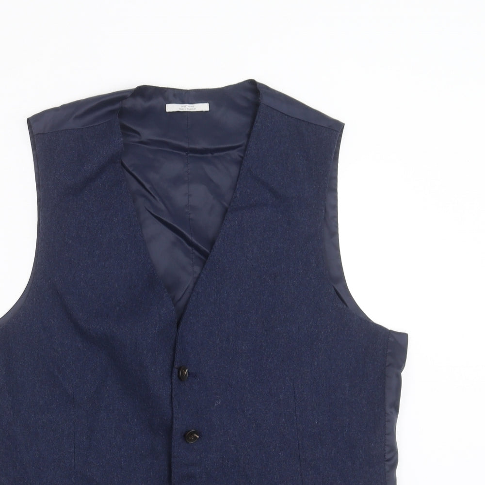 Marks and Spencer Mens Blue   Jacket Suit Waistcoat Size M