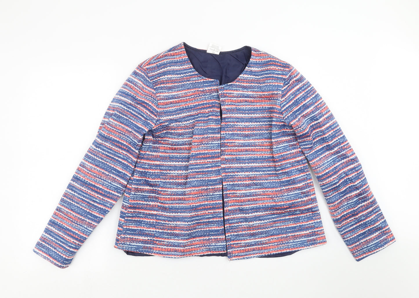 ann de lancay  Womens Blue Striped  Jacket  Size L