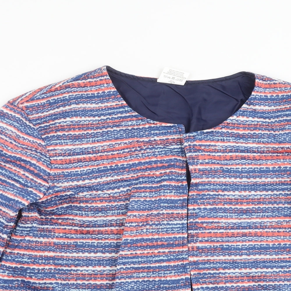 ann de lancay  Womens Blue Striped  Jacket  Size L