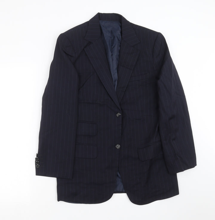 van hieu Mens Blue Striped  Jacket Suit Jacket Size 40