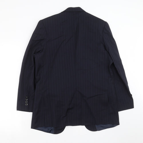 van hieu Mens Blue Striped  Jacket Suit Jacket Size 40