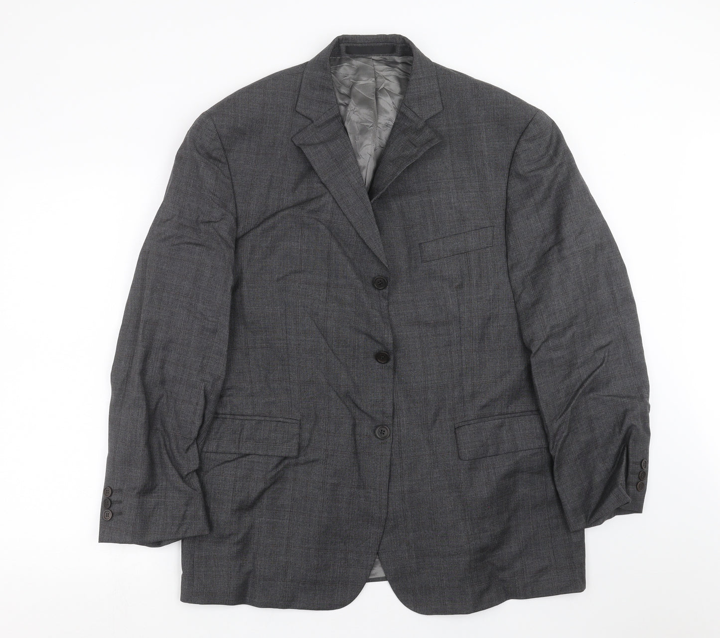 Marks and Spencer Mens Grey Check  Jacket Suit Jacket Size 44
