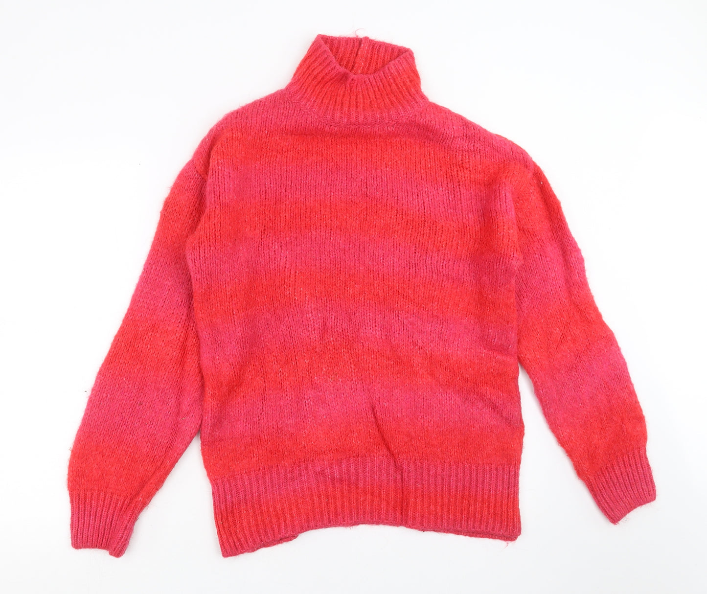 F&F Womens Pink Striped Knit Pullover Jumper Size 6