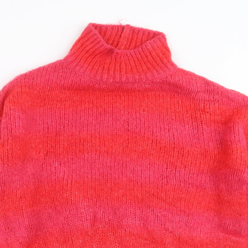 F&F Womens Pink Striped Knit Pullover Jumper Size 6