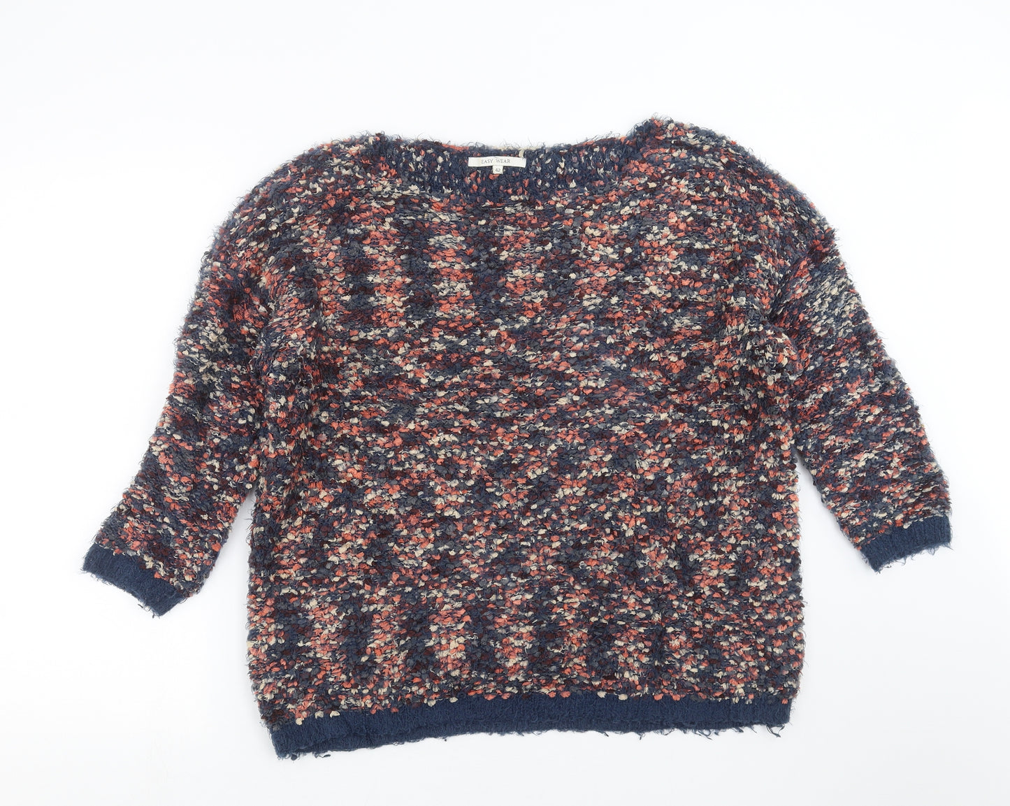 Easy Wear Womens Blue  Knit Pullover Jumper Size 14