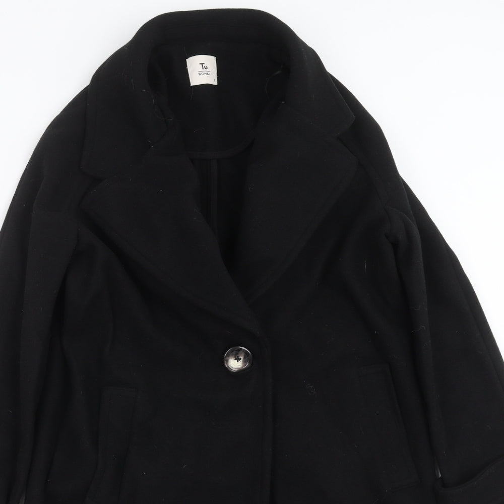 TU Womens Black   Jacket Coat Size 8