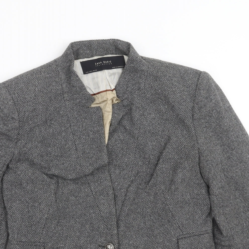 Zara Womens Grey Herringbone  Jacket  Size L