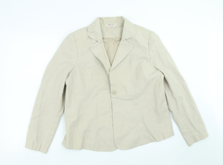 Bonmarché Womens Beige Jacket Suit Jacket Size 18