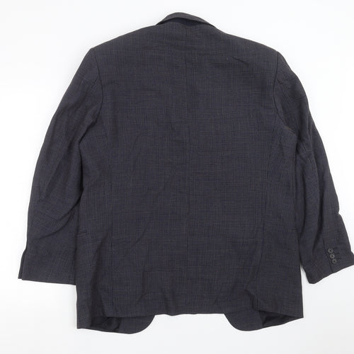 Marks and Spencer Mens Blue Check  Jacket Suit Jacket Size 40