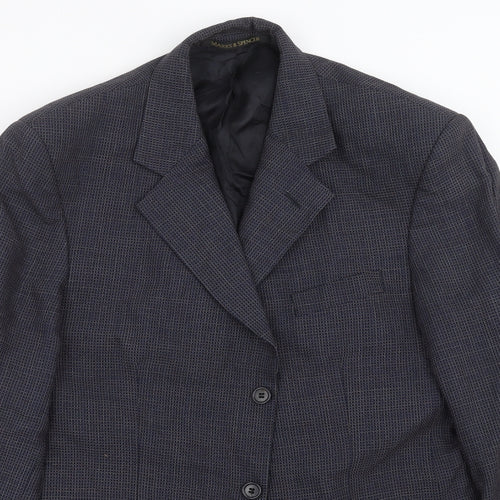 Marks and Spencer Mens Blue Check  Jacket Suit Jacket Size 40