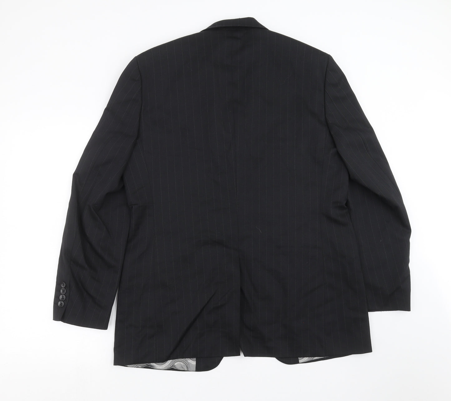 REMUS Mens Black Striped  Jacket Suit Jacket Size 40