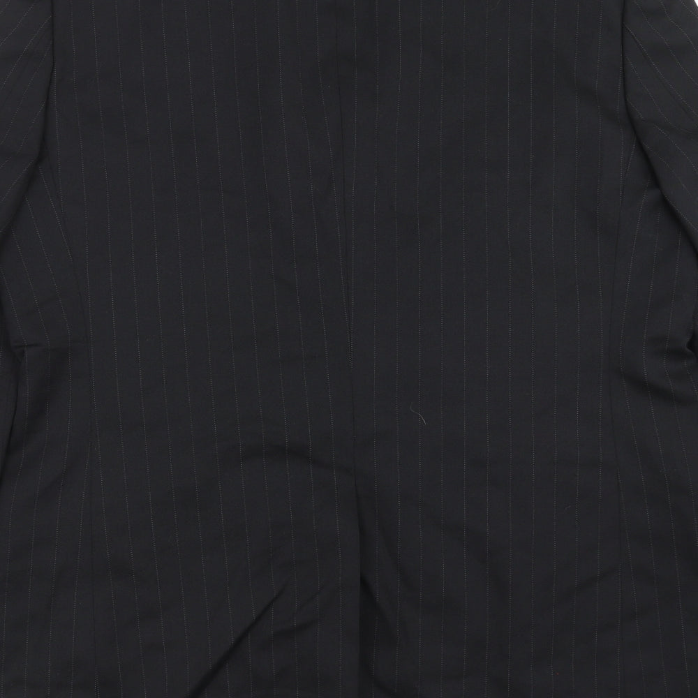 REMUS Mens Black Striped  Jacket Suit Jacket Size 40