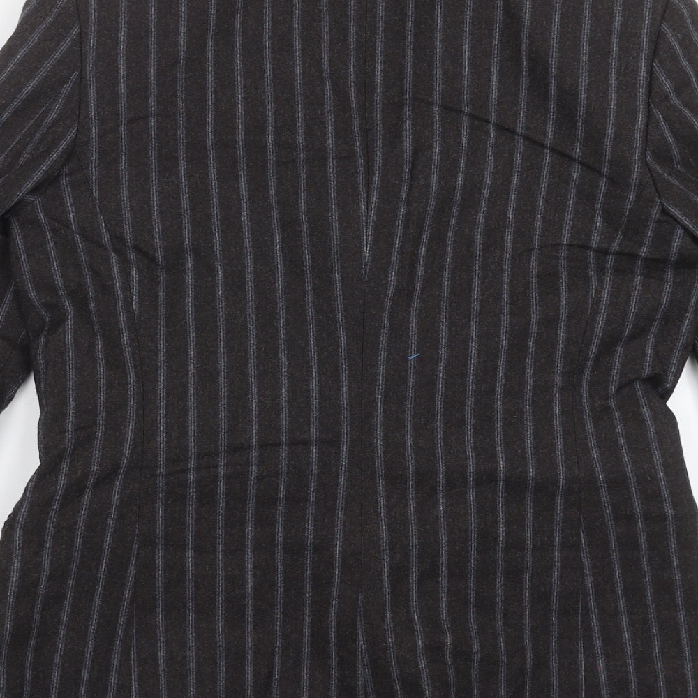 Loro Piana Womens Grey Striped  Jacket Suit Jacket Size 18