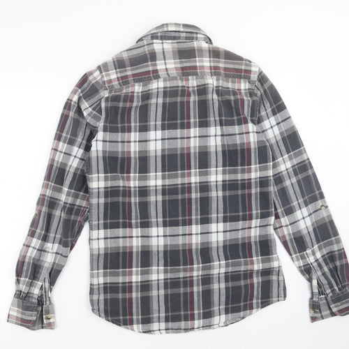 Topman Mens Grey Plaid   Button-Up Size S
