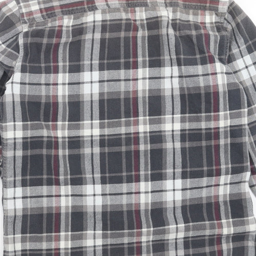 Topman Mens Grey Plaid   Button-Up Size S