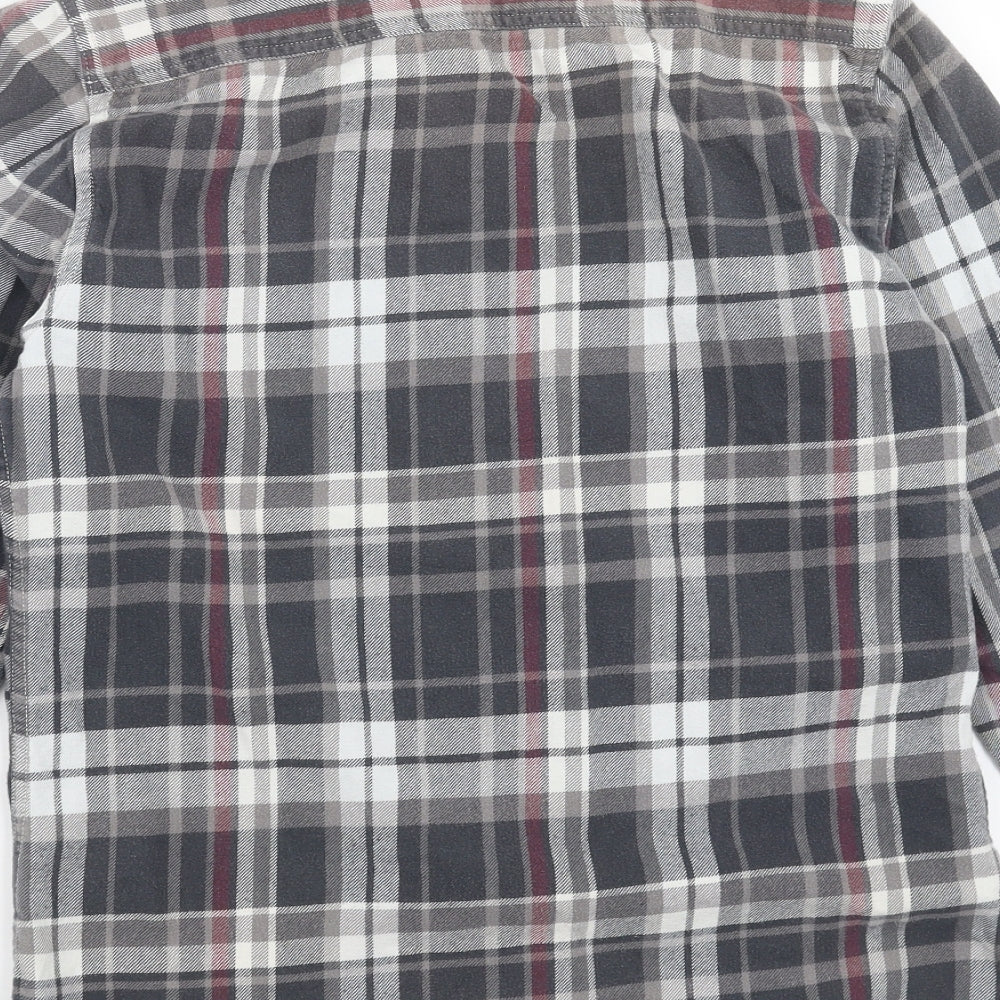 Topman Mens Grey Plaid   Button-Up Size S