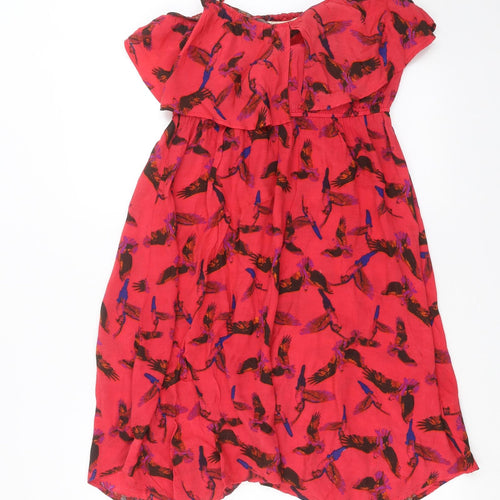 boho style Womens Red   Shift  Size M  - Bird pattern