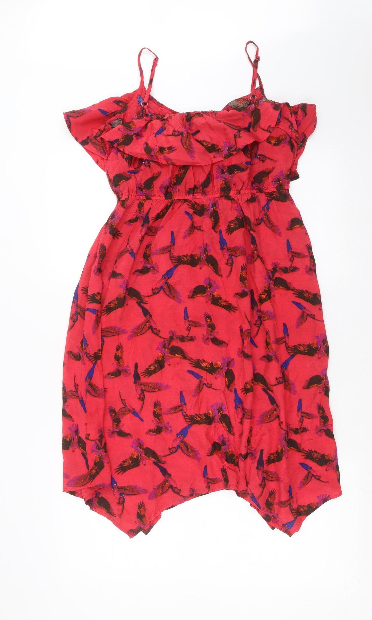 boho style Womens Red   Shift  Size M  - Bird pattern