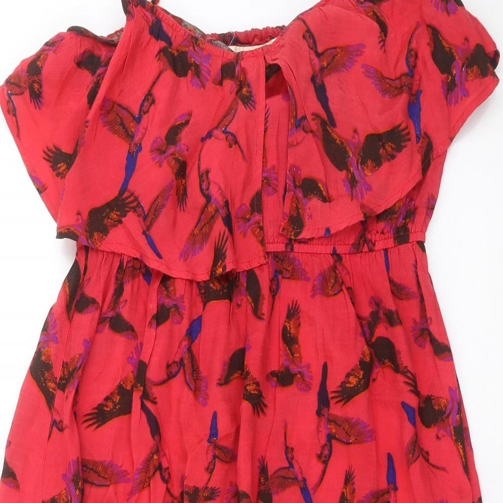 boho style Womens Red   Shift  Size M  - Bird pattern