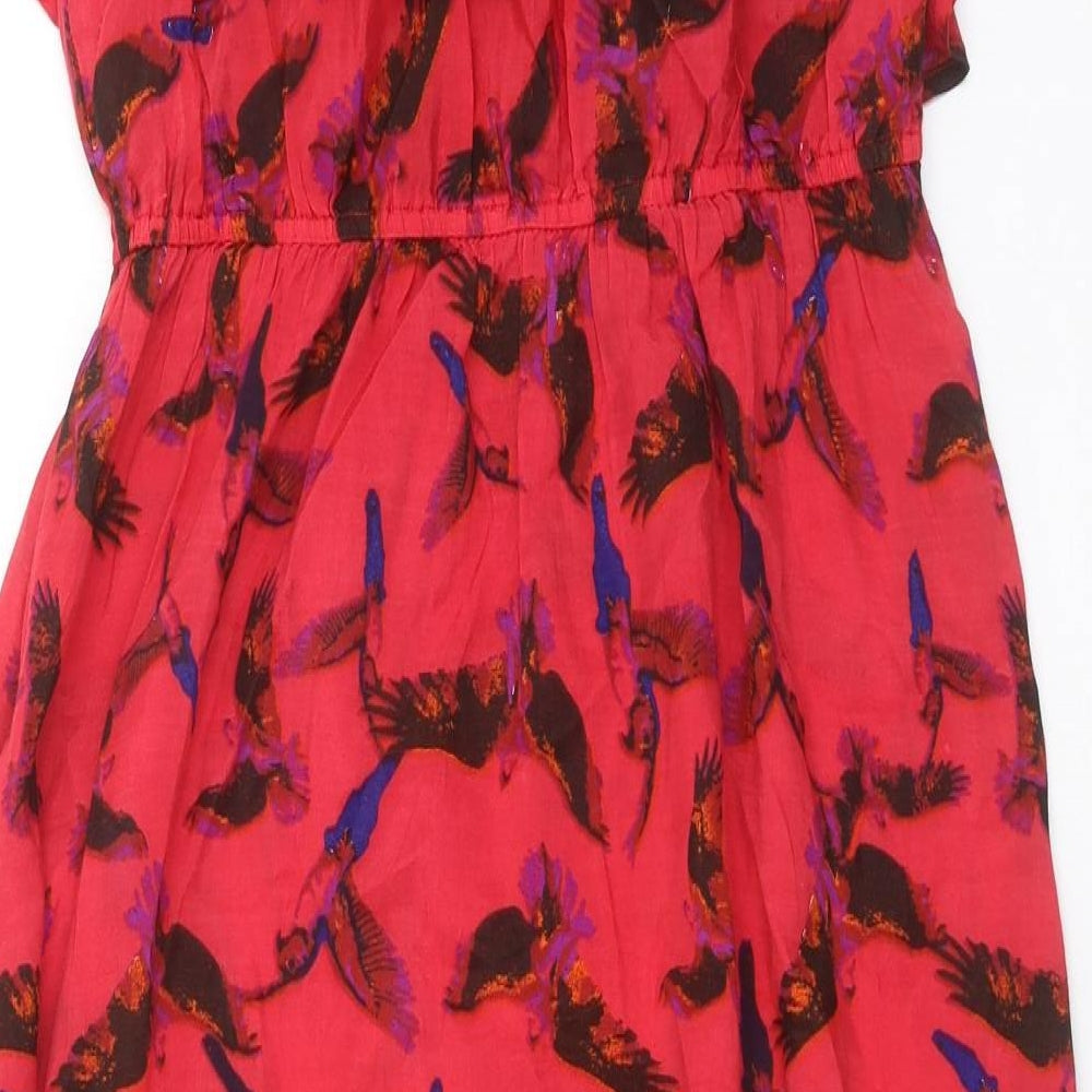 boho style Womens Red   Shift  Size M  - Bird pattern