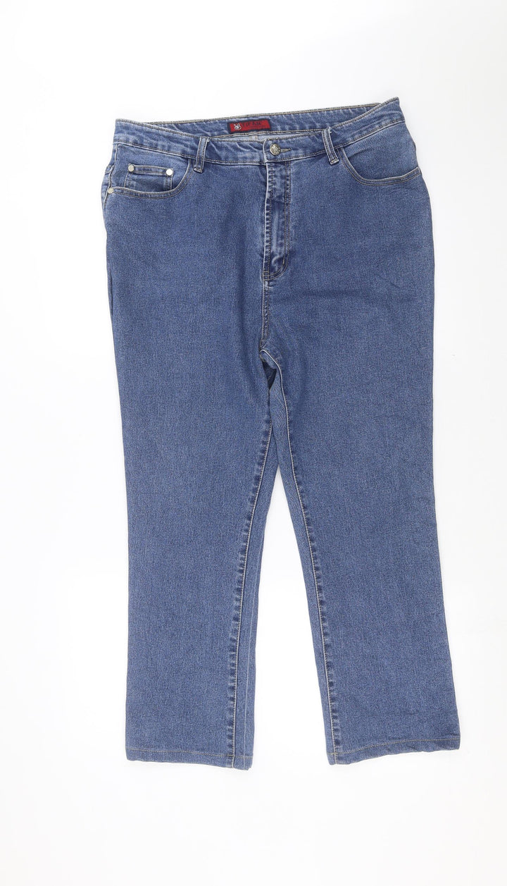 YIFAN Womens Blue  Denim Straight Jeans Size 35 in L25 in