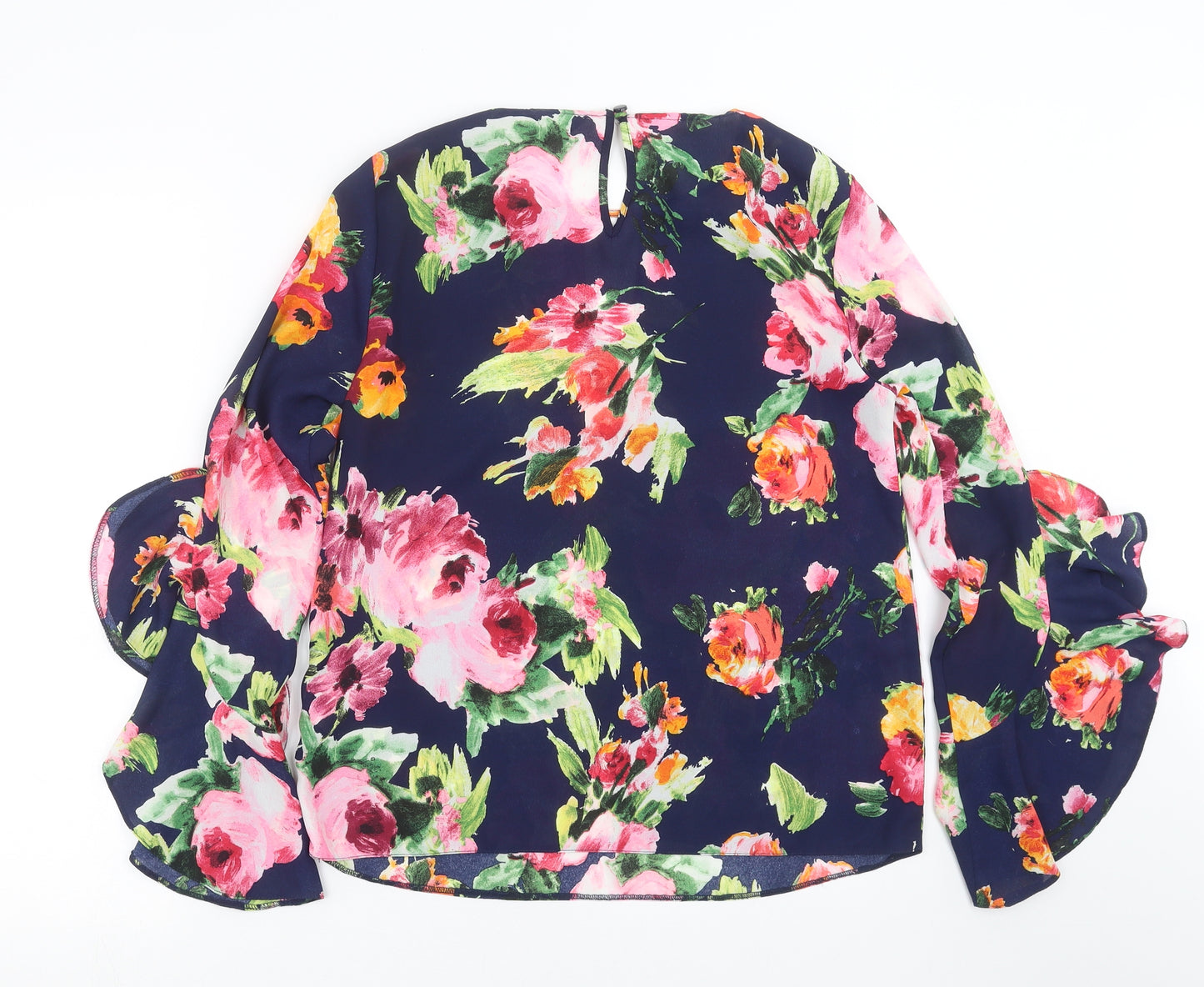 Lipsy Womens Blue Floral  Basic Blouse Size 10