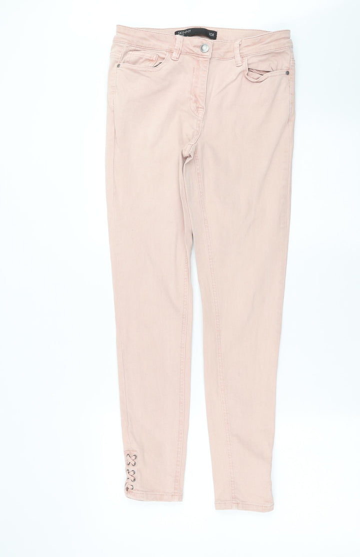 NEXT Womens Pink Denim Skinny Jeans Size 10 L28 in
