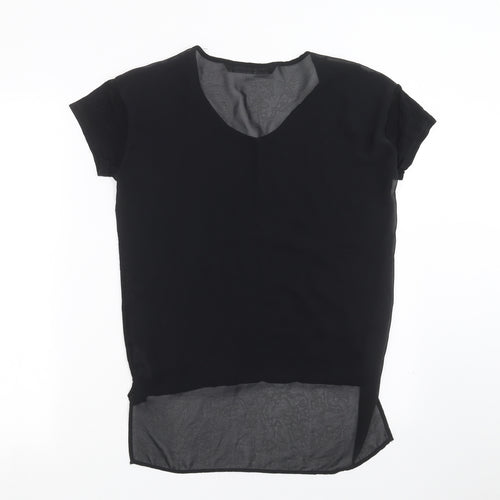 NEXT Womens Black   Basic T-Shirt Size 6  - sheer