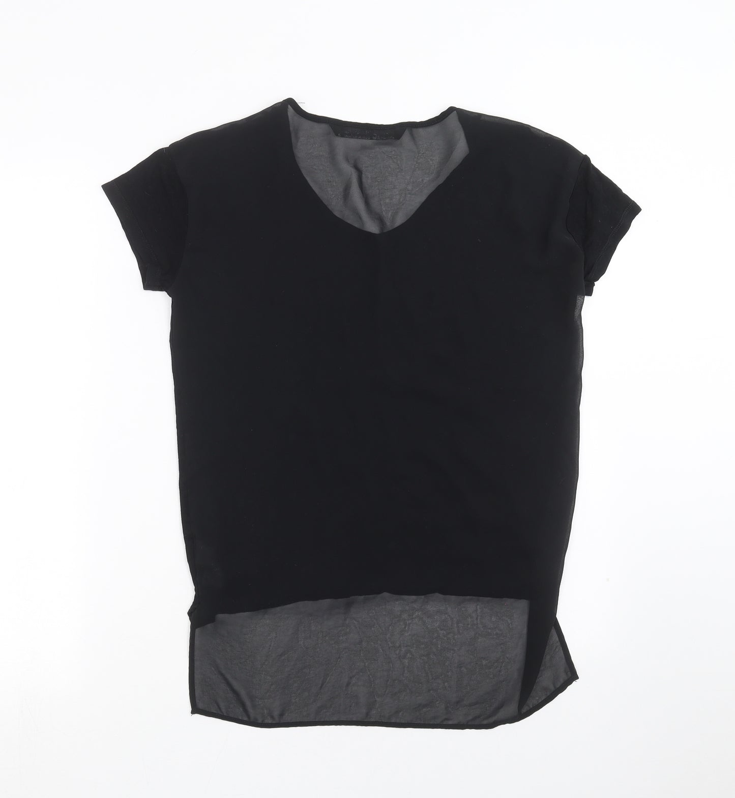 NEXT Womens Black   Basic T-Shirt Size 6  - sheer
