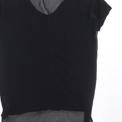 NEXT Womens Black   Basic T-Shirt Size 6  - sheer