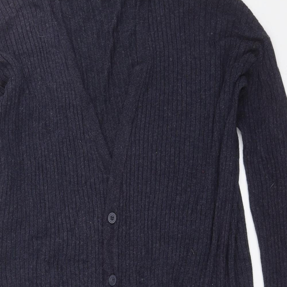 Primark Womens Blue Striped Knit Cardigan Jumper Size 12
