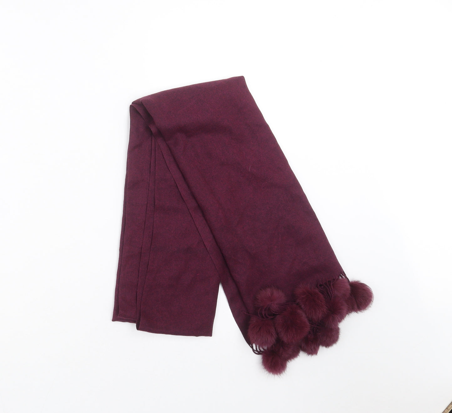 Preworn Womens Purple    Scarf   - pom pom detail