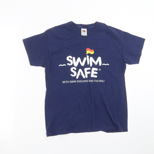 Fruit of the Loom Boys Blue   Basic T-Shirt Size 9-10 Years  - swim safe