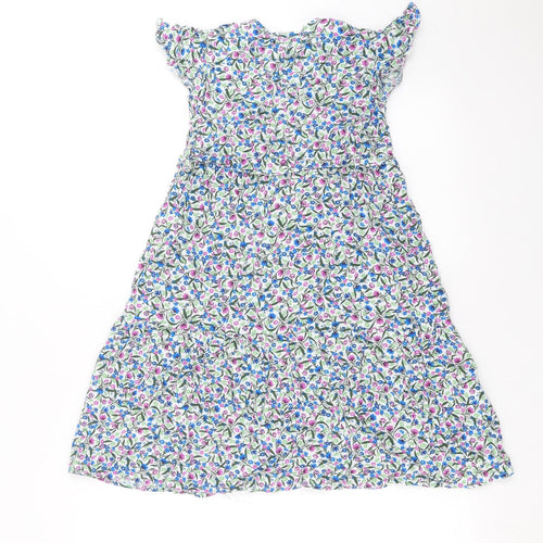Vertbaudet Girls Blue Floral  Shift  Size 12 Years