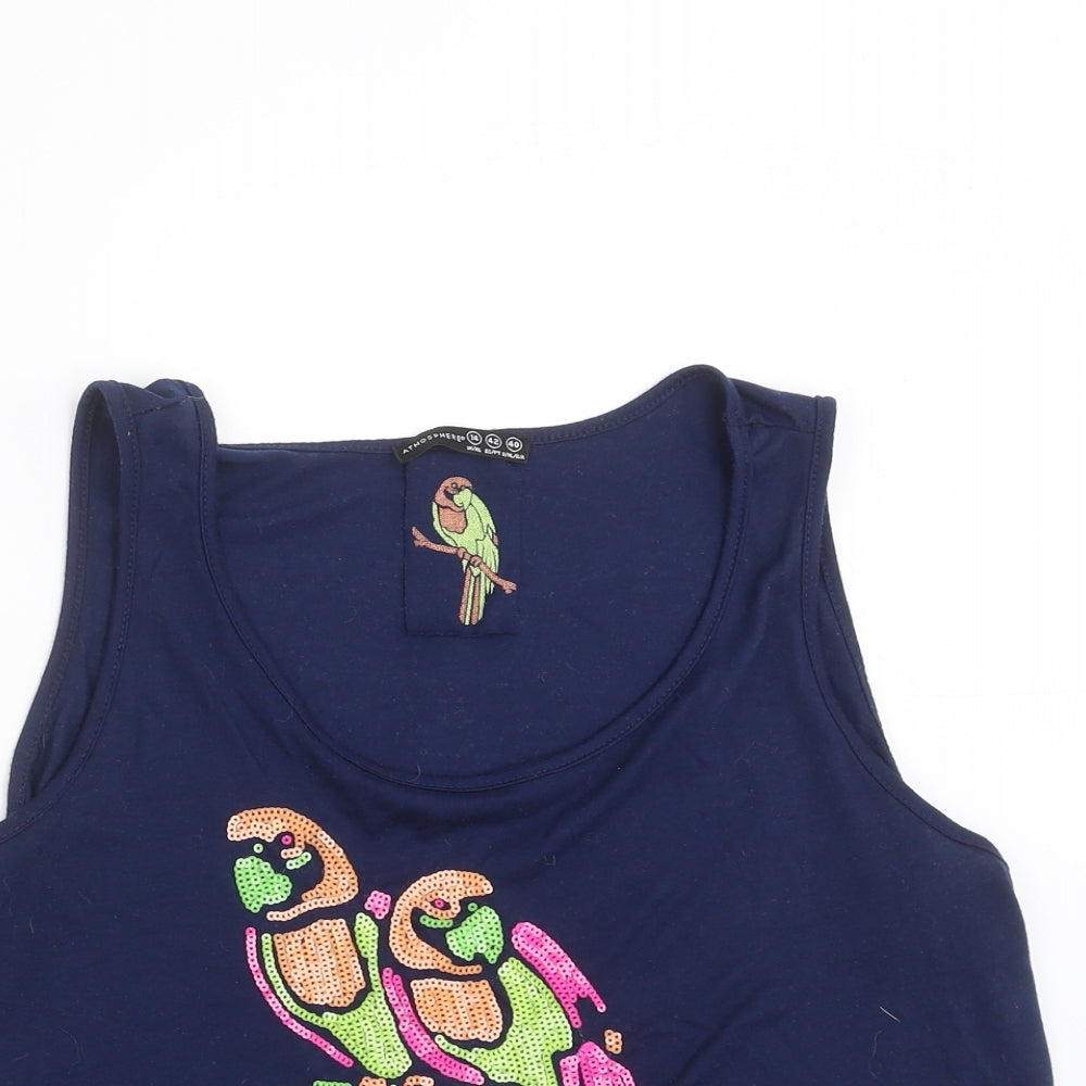 Primark Womens Blue   Basic T-Shirt Size 14  - bird