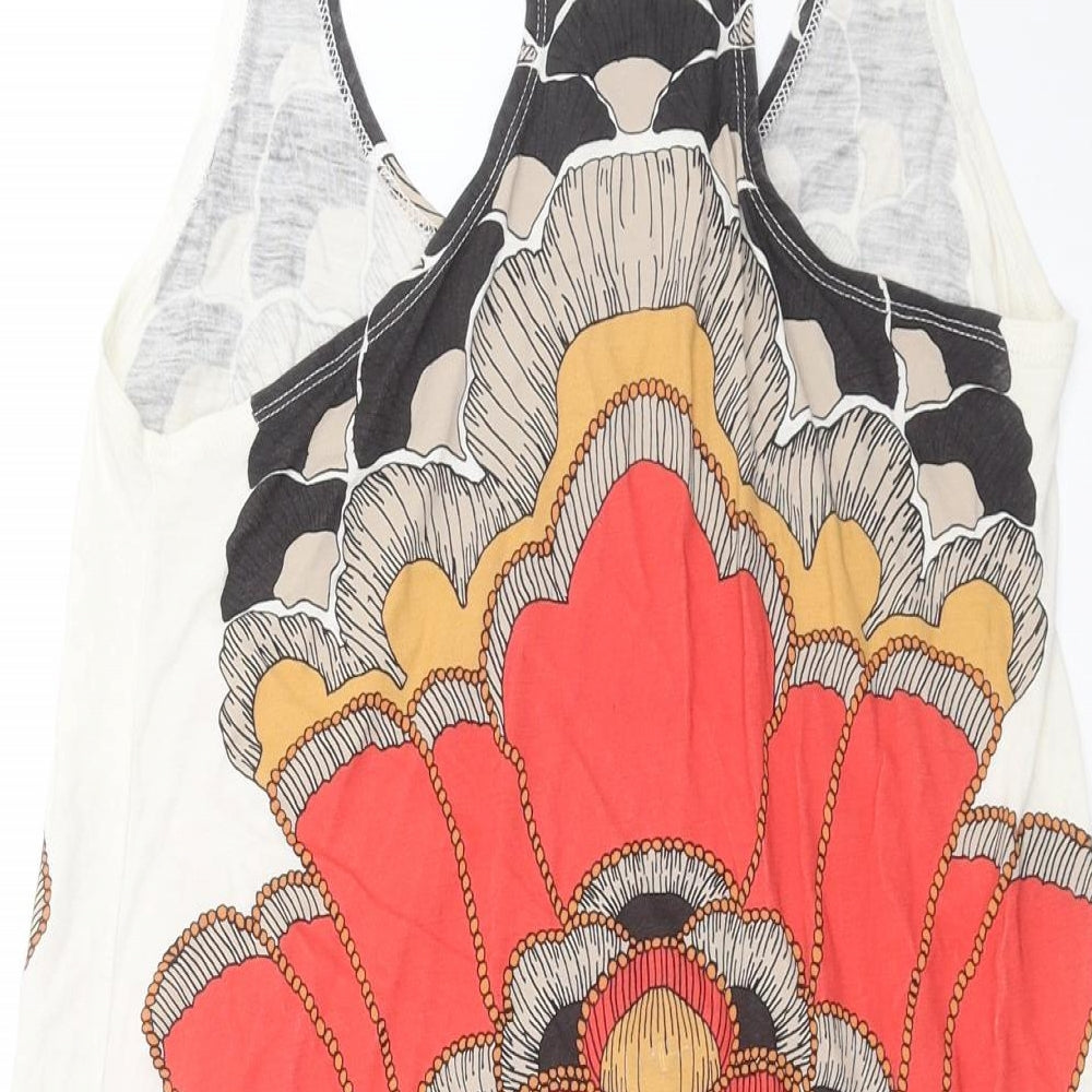 Chelsea Girl Womens Ivory Floral  Basic Tank Size 12