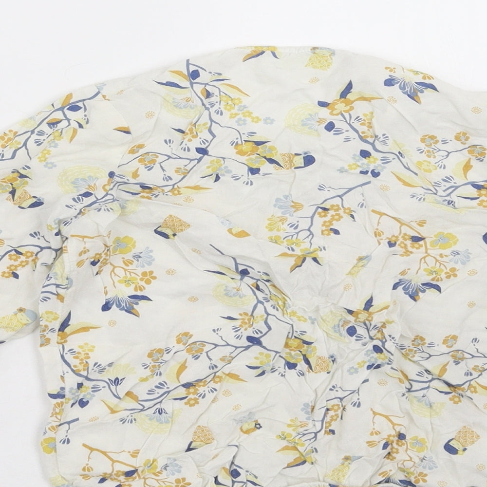 Vertbaudet Girls Ivory Floral  Basic Blouse Size 8 Years