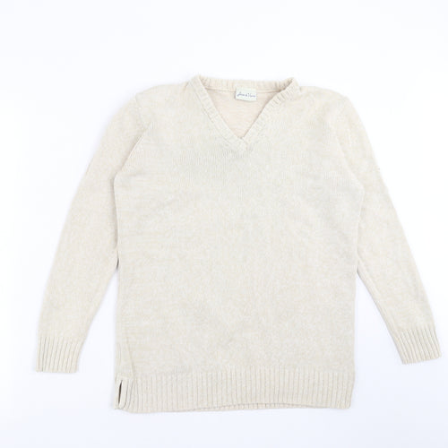 Joie De Vivre Womens Beige  Knit Pullover Jumper Size S