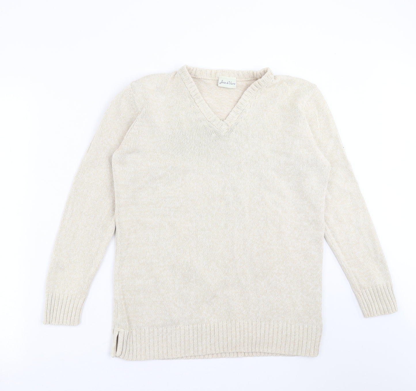 Joie De Vivre Womens Beige  Knit Pullover Jumper Size S