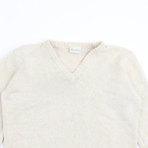 Joie De Vivre Womens Beige  Knit Pullover Jumper Size S