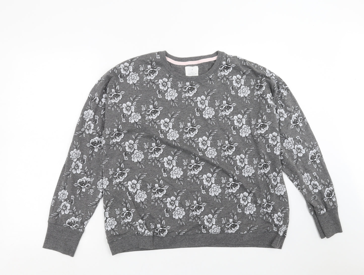 Matalan Womens Grey Floral  Top Pyjama Top Size L