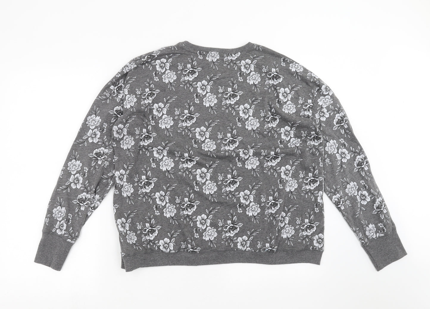 Matalan Womens Grey Floral  Top Pyjama Top Size L