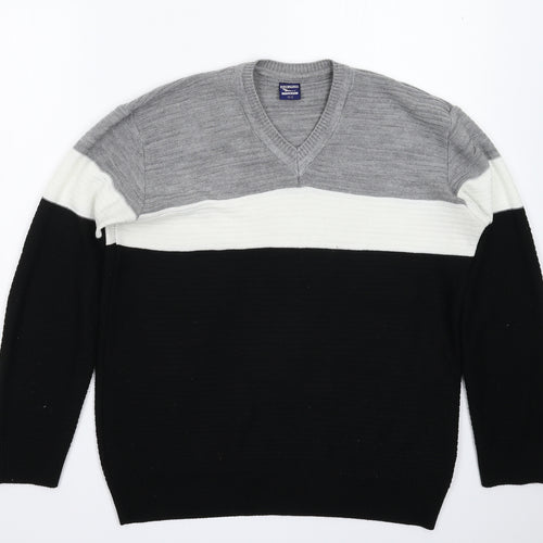 Shark Attack Mens Multicoloured  Knit Pullover Jumper Size S