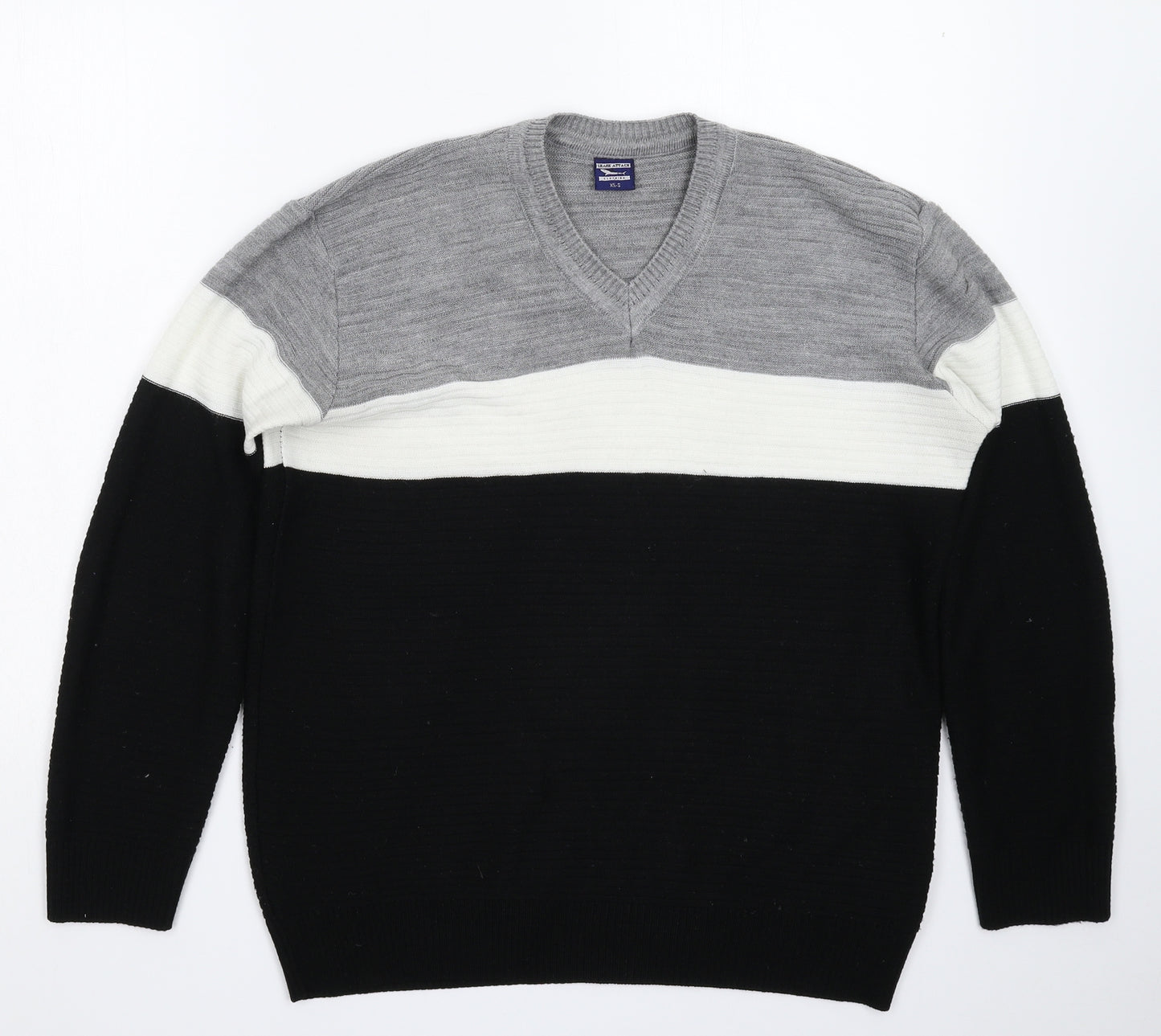 Shark Attack Mens Multicoloured  Knit Pullover Jumper Size S