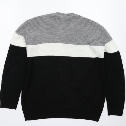 Shark Attack Mens Multicoloured  Knit Pullover Jumper Size S