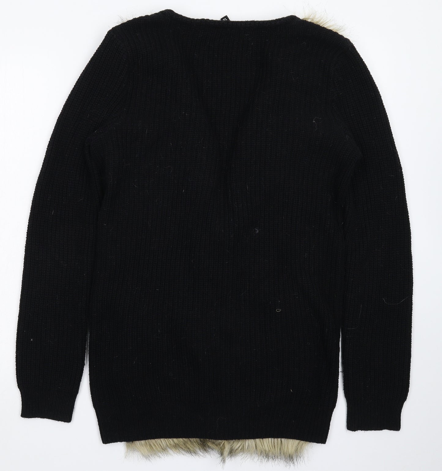 Divided Womens Black  Knit Cardigan Jumper Size 12