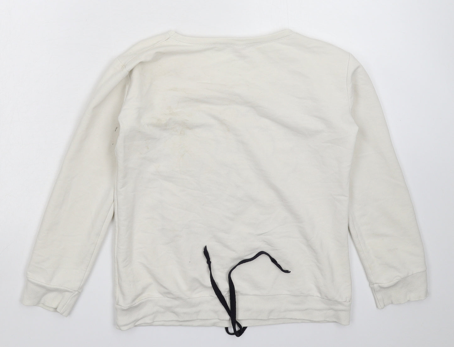OMR Fashion Womens White   Pullover Sweatshirt Size S
