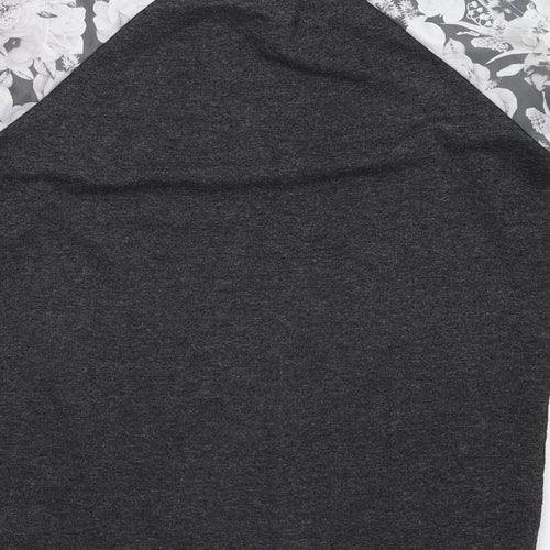 Atmosphere Womens Grey Floral  Basic T-Shirt Size 4