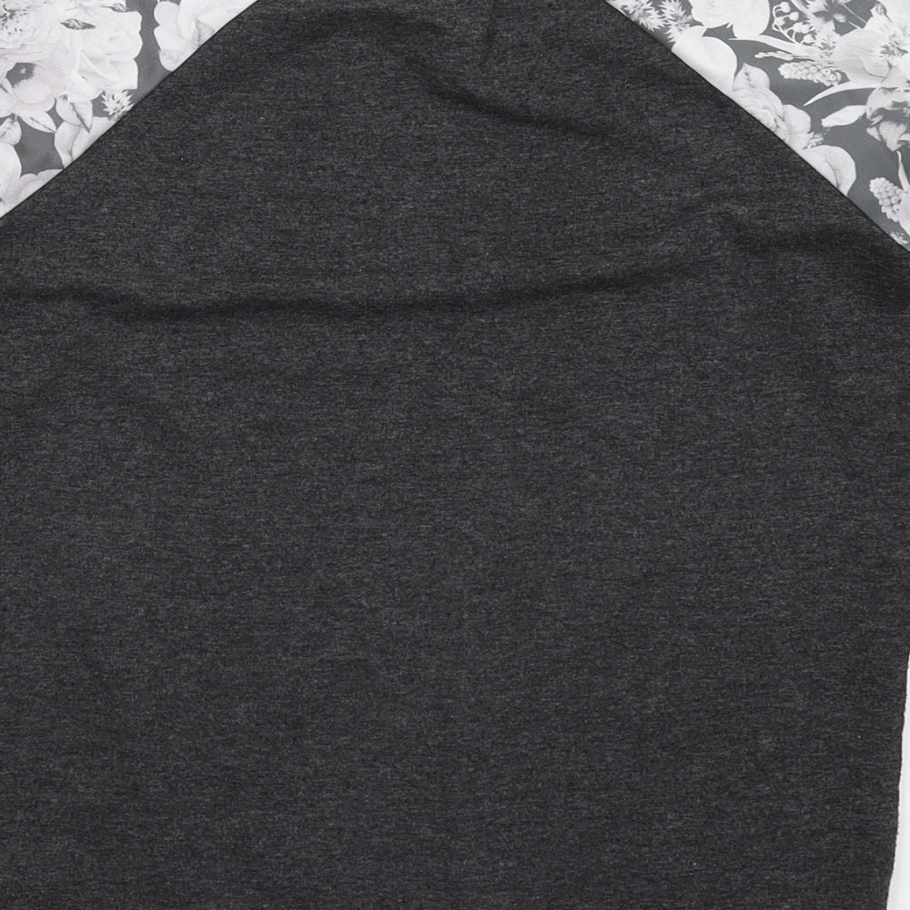 Atmosphere Womens Grey Floral  Basic T-Shirt Size 4